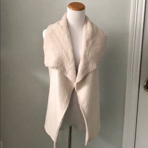 Faux Suede and Fur Vest